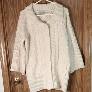 BLARNEY ARAN ORIGINALS CARDIGAN Sweater with Cable Knit Design, Cottage Core,